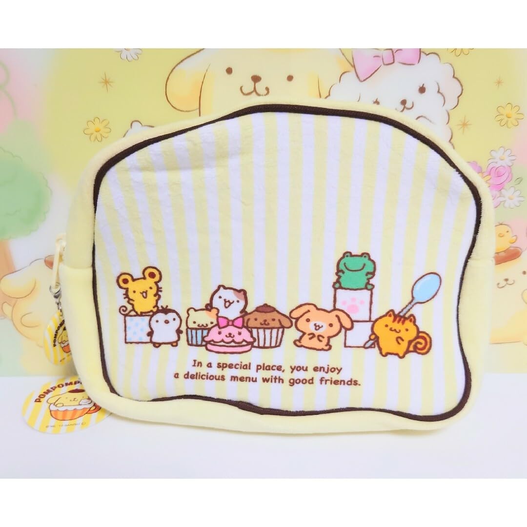 ポムポムプリン - ポムポムプリンカフェ　ポーチ　ポムポムプリン サンリオ ポムポムプリン フェイスポーチ/プリン ポーチ